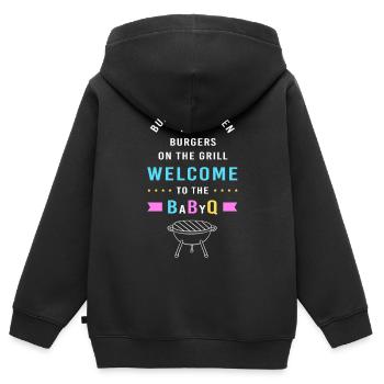 Gender Reveal Neujahr - Kinder Premium Organic Zip Hoodie - Schwarz - Hinten - AI Model Kid Male (0cm)