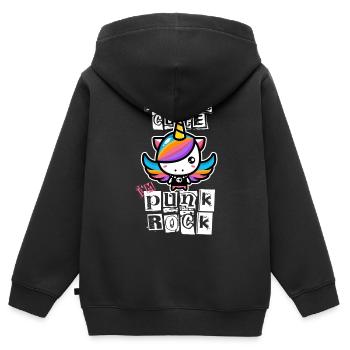 Punkrock Einhorn - Kinder Premium Organic Zip Hoodie - Schwarz - Hinten - AI Model Kid Male (0cm)