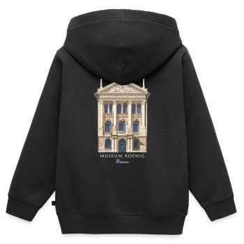 Bonn, Museum König, handgezeichnet - Kinder Premium Organic Zip Hoodie - Schwarz - Hinten - AI Model Kid Male (0cm)