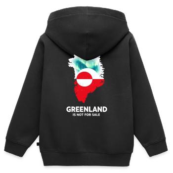 Flagge Grönland Weihnachten Geschenk Arktis - Kinder Premium Organic Zip Hoodie - Schwarz - Hinten - AI Model Kid Male (0cm)