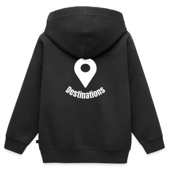 Unreal Destinations Pin - Kids Premium Organic Zip-up Hoodie - black - Back - AI Model Kid Male (0cm)