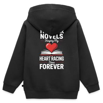  Psychologische Thriller Krimi Leser Bücherwurm - Kinder Premium Organic Zip Hoodie - Schwarz - Hinten - AI Model Kid Male (0cm)