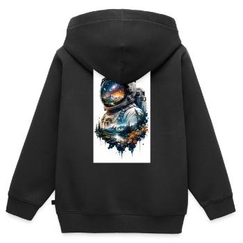 Tournée paysagère de Sternenhelm - Sweat Premium à capuche zippé enfant bio - noir - Dos - AI Model Kid Male (0cm)