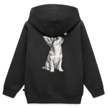 Chihuahua puppy design for dog lovers fans - Kids Premium Organic Zip-up Hoodie - black - Back - AI Model Kid Male (0cm)