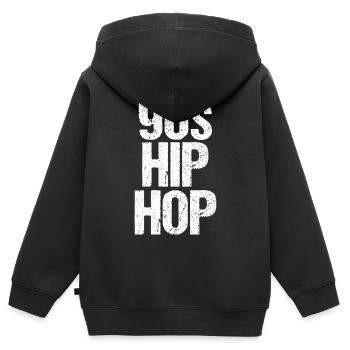 90er Hip Hop Bold Grid Grafik - Kinder Premium Organic Zip Hoodie - Schwarz - Hinten - AI Model Kid Male (0cm)