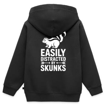 Dictons de moufettes Drôle de cadeau de mouffettes - Sweat Premium à capuche zippé enfant bio - noir - Dos - AI Model Kid Male (0cm)