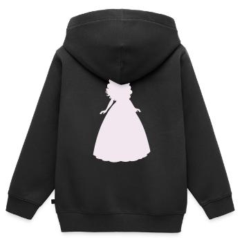 Prinzessin Silhouette im Flieder - Kinder Premium Organic Zip Hoodie - Schwarz - Hinten - AI Model Kid Male (0cm)