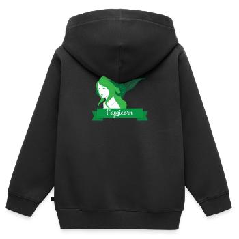 Sternzeichen Steinbock / Zodiac Capricorn - Kinder Premium Organic Zip Hoodie - Schwarz - Hinten - AI Model Kid Male (0cm)