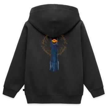 Der Herr Der Ringe Dunkler Turm Mit Ring-Inschrift - Kinder Premium Organic Zip Hoodie - Schwarz - Hinten - AI Model Kid Male (0cm)