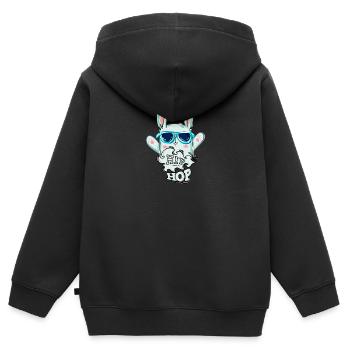 Hip Hop - Kinder Premium Organic Zip Hoodie - Schwarz - Hinten - AI Model Kid Male (0cm)