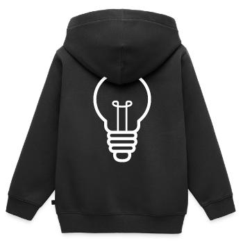 Ampoule lampe ampoule lampe ampoule génie - Sweat Premium à capuche zippé enfant bio - noir - Dos - AI Model Kid Male (0cm)