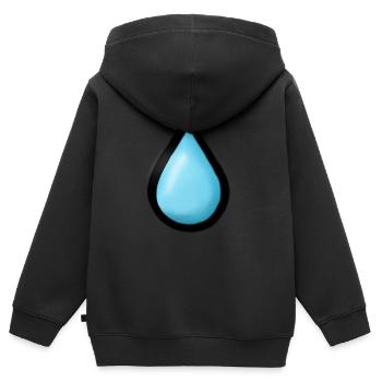 Wassertropfen - Kinder Premium Organic Zip Hoodie - Schwarz - Hinten - AI Model Kid Male (0cm)
