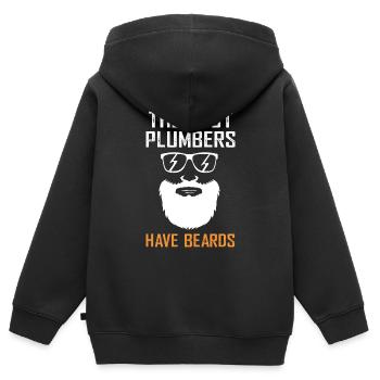 Plumber - Kids Premium Organic Zip-up Hoodie - black - Back - AI Model Kid Male (0cm)