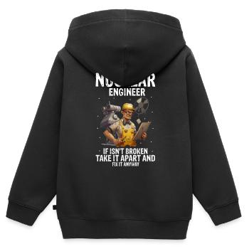 Nuklearingenieur für Kernkraftwerk und Kernenergie - Kinder Premium Organic Zip Hoodie - Schwarz - Hinten - AI Model Kid Male (0cm)