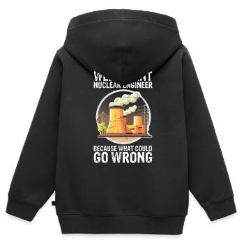 Erneuerbare Nukleare Spruch für Nukleartechnik - Kinder Premium Organic Zip Hoodie - Schwarz - Hinten - AI Model Kid Male (0cm)