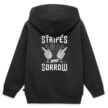 Emoticon Stars Stripes and Sorrow Emocore - Kids Premium Organic Zip-up Hoodie - black - Back - AI Model Kid Male (0cm)