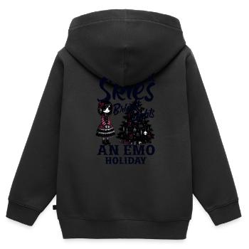 Ciel sombre Lumières vives Un Emo Holiday Emocore - Sweat Premium à capuche zippé enfant bio - noir - Dos - AI Model Kid Male (0cm)