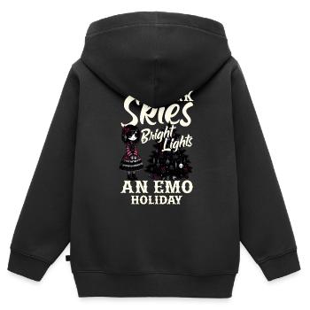 Dark Skies Bright Lights An Emo Holiday Emocore - Kids Premium Organic Zip-up Hoodie - black - Back - AI Model Kid Male (0cm)
