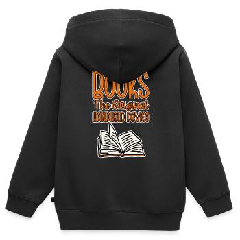 Books The Original Handheld Device 4 - Kids Premium Organic Zip-up Hoodie - black - Back - AI Model Kid Male (0cm)