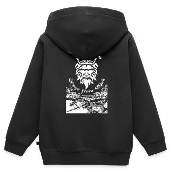 Jouets Waves de Dieu - Sweat Premium à capuche zippé enfant bio - noir - Dos - AI Model Kid Male (0cm)