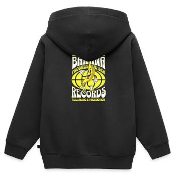 Banana Records Comic Character - Kinder Premium Organic Zip Hoodie - Schwarz - Hinten - AI Model Kid Male (0cm)