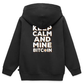 LE BITCOIN - Sweat Premium à capuche zippé enfant bio - noir - Dos - AI Model Kid Male (0cm)