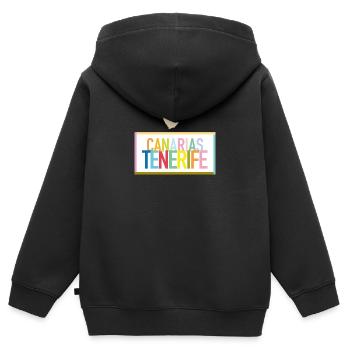 Tenerife / Tenerife - Îles Canaries (Canarias - Sweat Premium à capuche zippé enfant bio - noir - Dos - AI Model Kid Male (0cm)