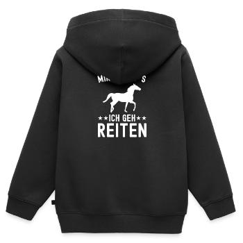 Mir Reichts Ich Geh Reiten - Pferd - Reiter - Pony - Kinder Premium Organic Zip Hoodie - Schwarz - Hinten - AI Model Kid Male (0cm)