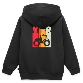 4. Geburtstag Kindergeburtstag Traktor Trecker - Kinder Premium Organic Zip Hoodie - Schwarz - Hinten - AI Model Kid Male (0cm)