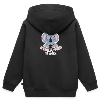 Koalafied au travail Australie Marsupial Fun de Koala - Sweat Premium à capuche zippé enfant bio - noir - Dos - AI Model Kid Male (0cm)