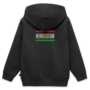 Kurdistan - Kinder Premium Organic Zip Hoodie - Schwarz - Hinten - AI Model Kid Male (0cm)