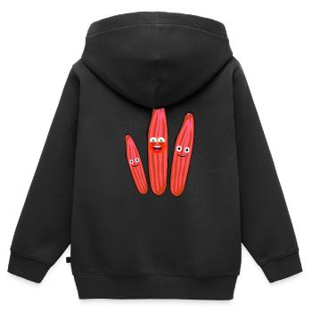 Cucumber,Party Cucumber,Laughing Cucumber - Kids Premium Organic Zip-up Hoodie - black - Back - AI Model Kid Male (0cm)