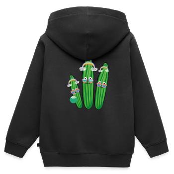 Cucumber Trio,Cucumber,Cucumber,Rainbow,Sunglasses - Kids Premium Organic Zip-up Hoodie - black - Back - AI Model Kid Male (0cm)