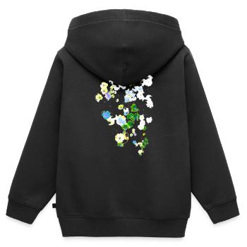 Wiese,blumen,blume, bunte blumen - Kinder Premium Organic Zip Hoodie - Schwarz - Hinten - AI Model Kid Male (0cm)