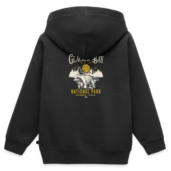 Parc national de Glacier Bay, Alaska - Sweat Premium à capuche zippé enfant bio - noir - Dos - AI Model Kid Male (0cm)