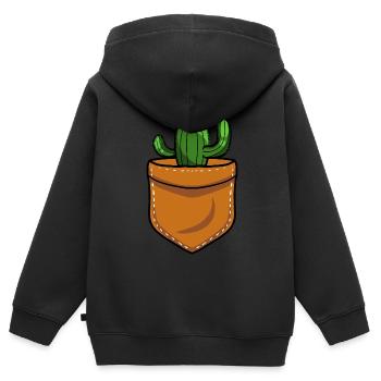 Kaktus Strauch Kakteen Stachelig Garten Gärtner - Kinder Premium Organic Zip Hoodie - Schwarz - Hinten - AI Model Kid Male (0cm)
