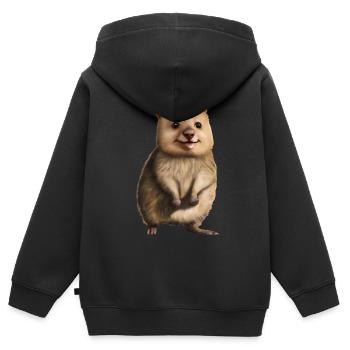 Quokka - das niedliche Beuteltier - Kinder Premium Organic Zip Hoodie - Schwarz - Hinten - AI Model Kid Male (0cm)