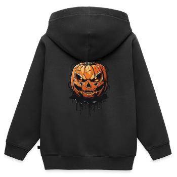 Horreur d’Halloween à minuit citrouille effrayante - Sweat Premium à capuche zippé enfant bio - noir - Dos - AI Model Kid Male (0cm)