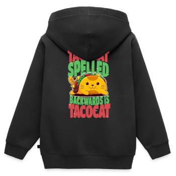 taco - Sweat Premium à capuche zippé enfant bio - noir - Dos - AI Model Kid Male (0cm)