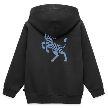 Zebra Silhouette Kunststück Minimal Design - Kinder Premium Organic Zip Hoodie - Schwarz - Hinten - AI Model Kid Male (0cm)