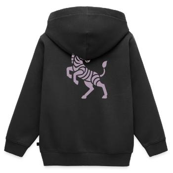 Zebra Silhouette Kunststück Minimal Design - Kinder Premium Organic Zip Hoodie - Schwarz - Hinten - AI Model Kid Male (0cm)