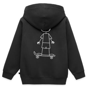 Skateboard Skaten Skateboarding Skater Skate - Kinder Premium Organic Zip Hoodie - Schwarz - Hinten - AI Model Kid Male (0cm)