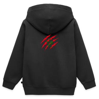 Claw Klaue Laender Marokko png - Kinder Premium Organic Zip Hoodie - Schwarz - Hinten - AI Model Kid Male (0cm)