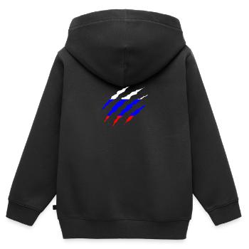 Claw Klaue Laender Russland png - Kinder Premium Organic Zip Hoodie - Schwarz - Hinten - AI Model Kid Male (0cm)