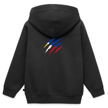 Claw Klaue Laender Philippinen png - Kinder Premium Organic Zip Hoodie - Schwarz - Hinten - AI Model Kid Male (0cm)