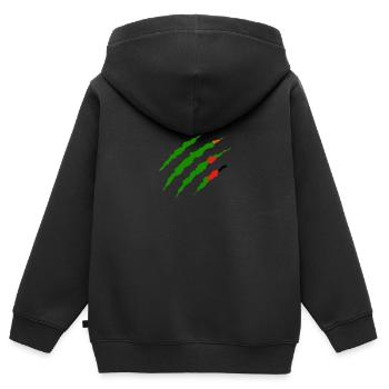 Claw Klaue Laender Sambia png - Kinder Premium Organic Zip Hoodie - Schwarz - Hinten - AI Model Kid Male (0cm)