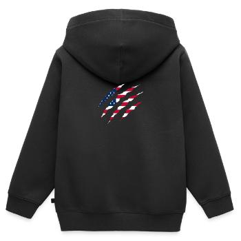 Claw Klaue Laender USA Amerika png - Kinder Premium Organic Zip Hoodie - Schwarz - Hinten - AI Model Kid Male (0cm)