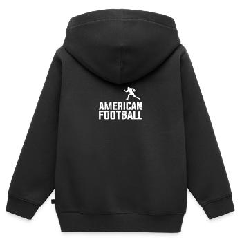 American Football - Kinder Premium Organic Zip Hoodie - Schwarz - Hinten - AI Model Kid Male (0cm)