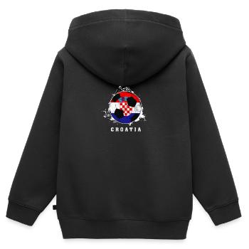 Kroatien - Fussball - Weltmeisterschaft - Kinder Premium Organic Zip Hoodie - Schwarz - Hinten - AI Model Kid Male (0cm)