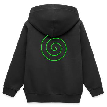 Spirale Geschenk - Kinder Premium Organic Zip Hoodie - Schwarz - Hinten - AI Model Kid Male (0cm)